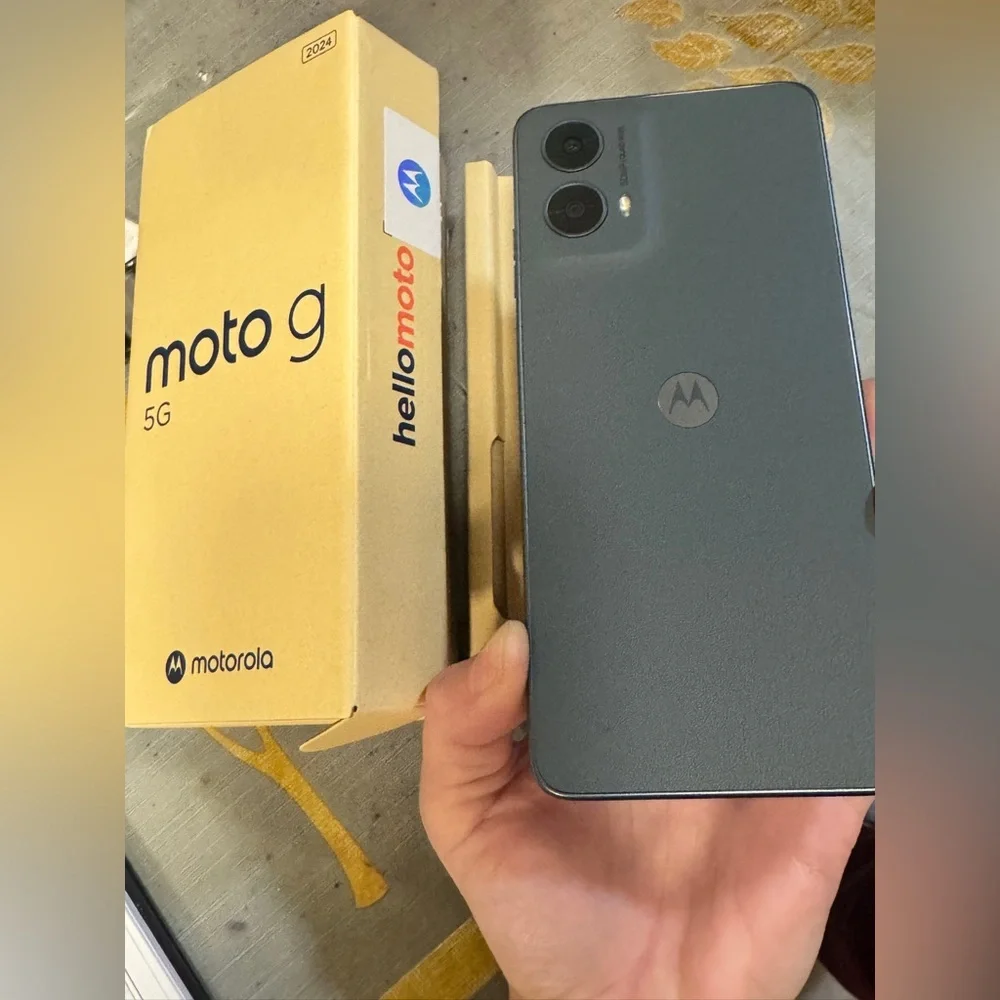 Never Used 2024 5G Grey Motorola Moto G Smartphone Cell Phone with Accessories